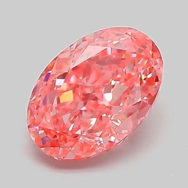 1.1ct OVAL Fancy Vivid Pink VVS2 Coloured Lab diamond