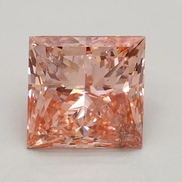 2ct PRINCESS Fancy Intense Pink SI2 Coloured Lab diamond