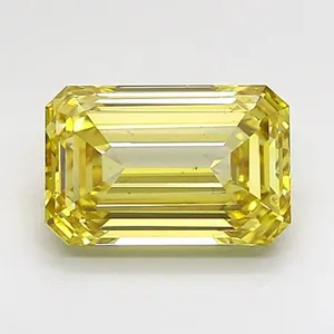 1.51ct EMERALD Fancy Yellow VS2 Coloured Lab diamond