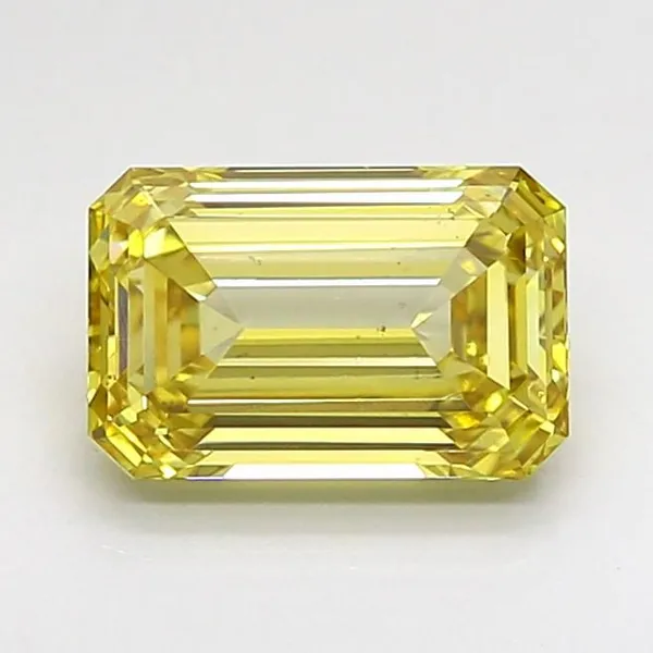 1.51ct EMERALD Fancy Yellow VS2 Coloured Lab diamond