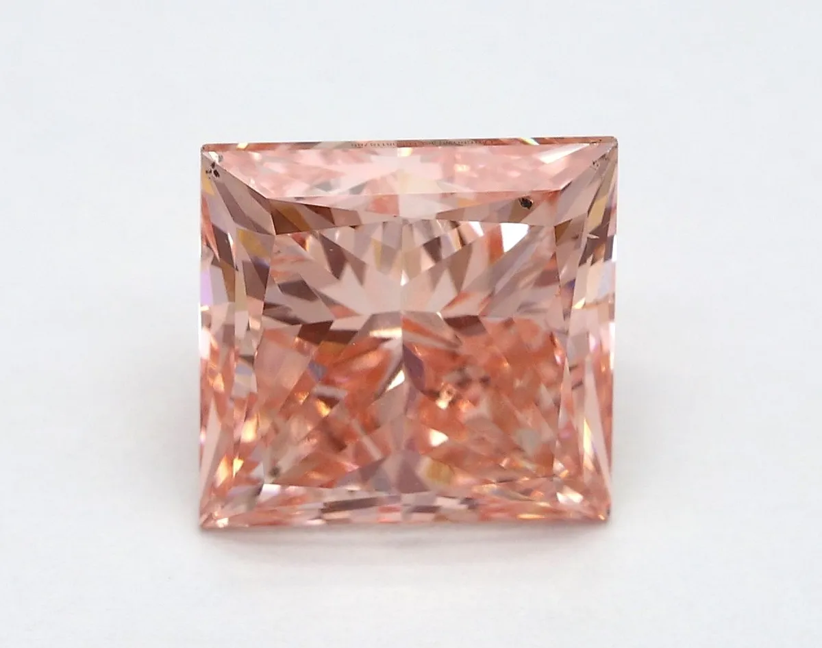 2.80ct PRINCESS Fancy Vivid Pink SI1 Coloured Lab diamond