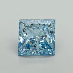 3ct PRINCESS Fancy Vivid Blue VS1 Coloured Lab diamond
