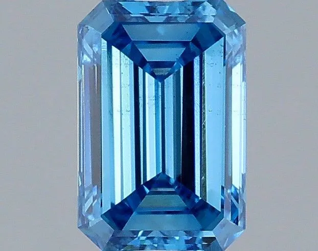 1.04ct EMERALD Fancy Vivid Blue VS2 Coloured Lab diamond