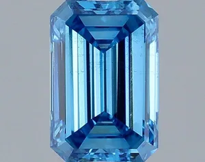 1.04ct EMERALD Fancy Vivid Blue VS2 Coloured Lab diamond