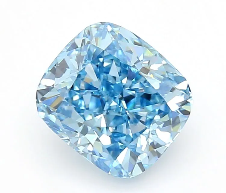 1.08ct CUSHION Fancy Vivid Blue VS1 Coloured Lab diamond