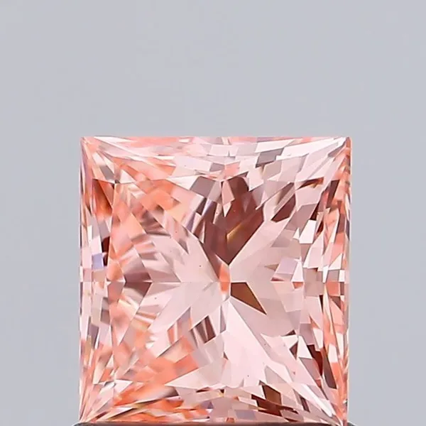 1.11ct PRINCESS Fancy Vivid Pink VS1 Coloured Lab diamond