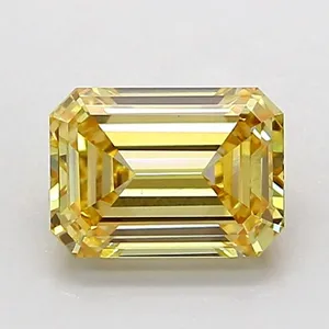 1.21ct EMERALD Fancy Yellow VVS2 Coloured Lab diamond