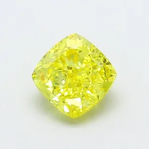 1.11ct CUSHION Fancy Vivid Yellow VVS2 Coloured Lab diamond