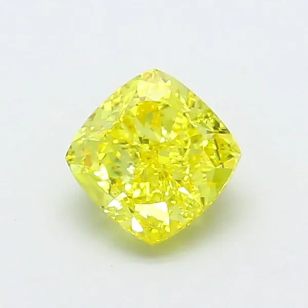 1.11ct CUSHION Fancy Vivid Yellow VVS2 Coloured Lab diamond