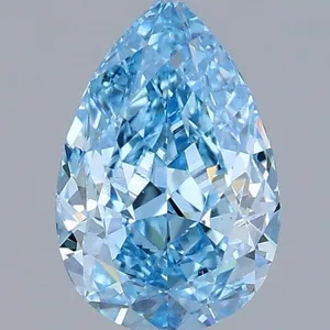0.93ct PEAR Fancy Vivid Blue VS1 Coloured Lab diamond