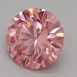 0.54ct ROUND Fancy Vivid Pink VVS2 Coloured Lab diamond