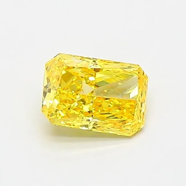 0.48ct RADIANT Fancy Vivid Yellow VS1 Coloured Lab diamond