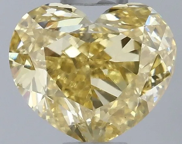 0.59ct HEART Fancy Yellow VS1 Coloured Lab diamond
