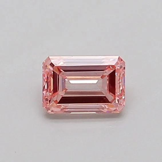 0.38ct EMERALD Fancy Intense Pink VS1 Coloured Lab diamond