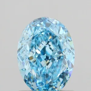 0.98ct OVAL Fancy Vivid Blue VVS2 Coloured Lab diamond