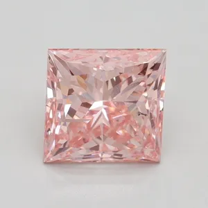 2.01ct PRINCESS Fancy Intense Pink SI2 Coloured Lab diamond