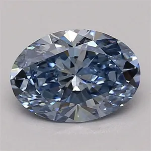 0.86ct OVAL Fancy Vivid Blue VVS2 Coloured Lab diamond