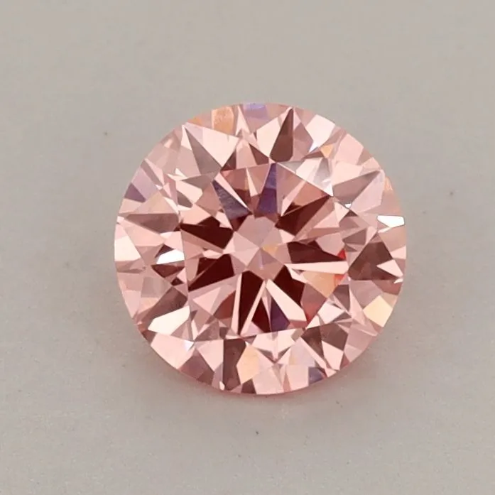 0.68ct ROUND Fancy Vivid Pink VS1 Coloured Lab diamond