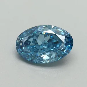 0.57ct OVAL Fancy Vivid Blue VS1 Coloured Lab diamond