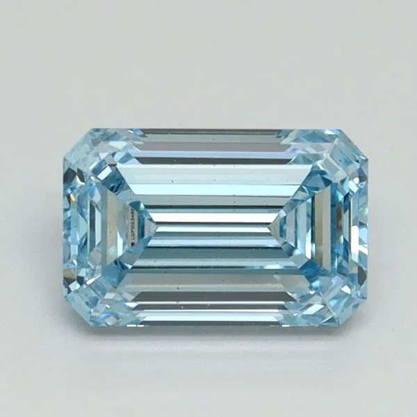 1.14ct EMERALD Fancy Intense Blue VS1 Coloured Lab diamond