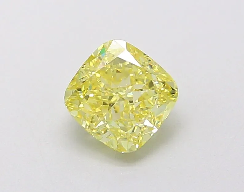1.11ct CUSHION Fancy Intense Yellow VVS1 Coloured Lab diamond