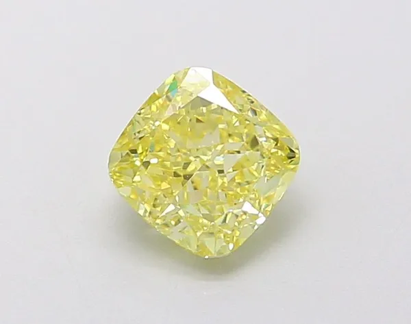 1.11ct CUSHION Fancy Intense Yellow VVS1 Coloured Lab diamond