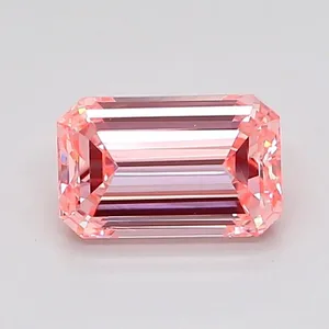 1.01ct EMERALD Fancy Intense Pink SI1 Coloured Lab diamond