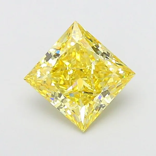 4.01ct PRINCESS Fancy Intense Yellow VS1 Coloured Lab diamond