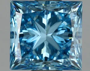 2.25ct PRINCESS Fancy Vivid Blue VVS2 Coloured Lab diamond