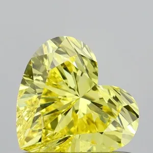 0.68ct HEART Fancy Vivid Yellow VS2 Coloured Lab diamond