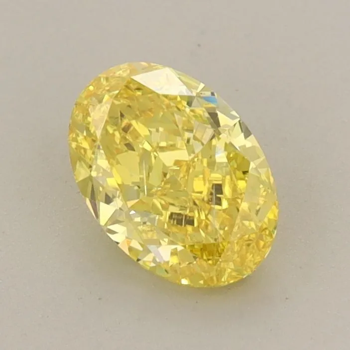 0.82ct OVAL Fancy Vivid Yellow SI2 Coloured Lab diamond
