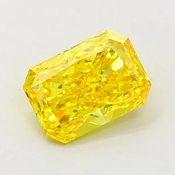 0.94ct RADIANT Fancy Vivid Yellow VS1 Coloured Lab diamond