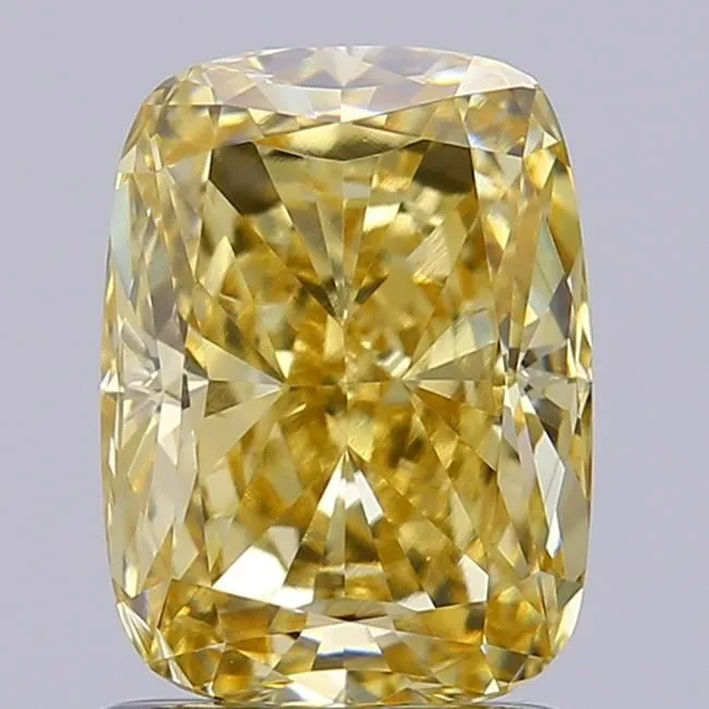 1.44ct CUSHION Fancy Yellow VS1 Coloured Lab diamond