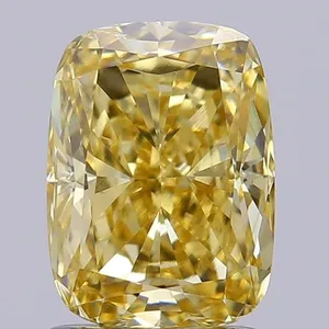 1.44ct CUSHION Fancy Yellow VS1 Coloured Lab diamond