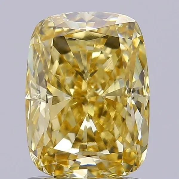 1.44ct CUSHION Fancy Yellow VS1 Coloured Lab diamond