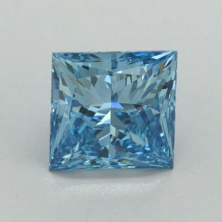 1.14ct PRINCESS Fancy Vivid Blue VS1 Coloured Lab diamond
