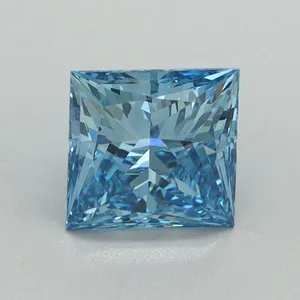 1.14ct PRINCESS Fancy Vivid Blue VS1 Coloured Lab diamond