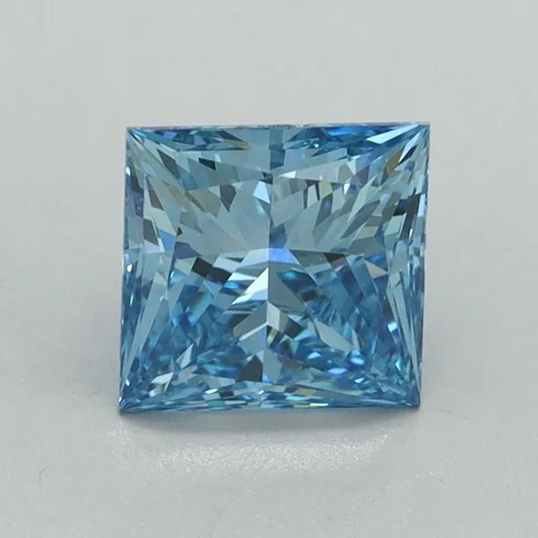 1.14ct PRINCESS Fancy Vivid Blue VS1 Coloured Lab diamond