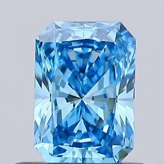 0.48ct RADIANT Fancy Vivid Blue VVS2 Coloured Lab diamond
