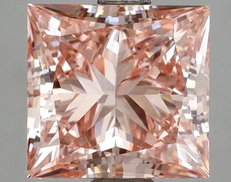 3.05ct PRINCESS Fancy Vivid Pink VS1 Coloured Lab diamond