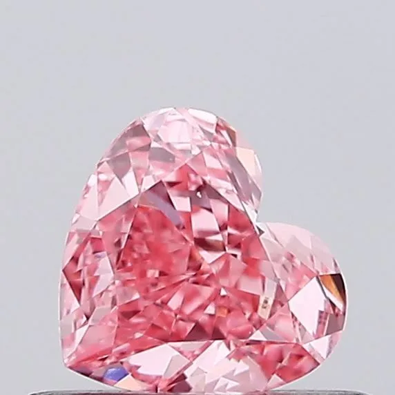 0.44ct HEART Fancy Vivid Pink VVS2 Coloured Lab diamond