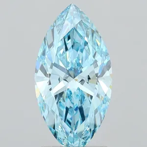 2.25ct MARQUISE Fancy Vivid Blue VVS2 Coloured Lab diamond