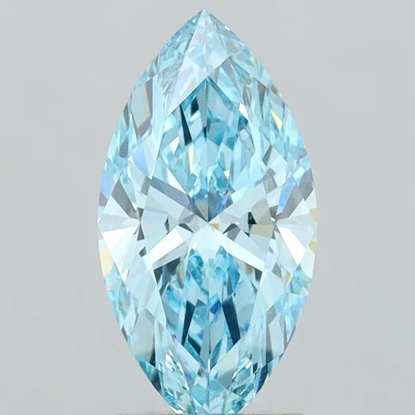 2.25ct MARQUISE Fancy Vivid Blue VVS2 Coloured Lab diamond