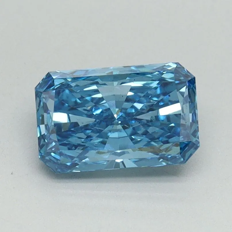 1.09ct RADIANT Fancy Vivid Blue VS1 Coloured Lab diamond