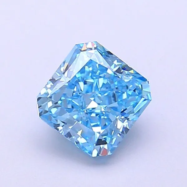 1.09ct RADIANT Fancy Vivid Blue VS1 Coloured Lab diamond