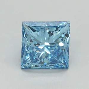 1.51ct PRINCESS Fancy Vivid Blue VS2 Coloured Lab diamond