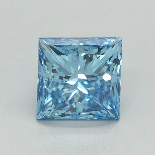 1.51ct PRINCESS Fancy Vivid Blue VS2 Coloured Lab diamond