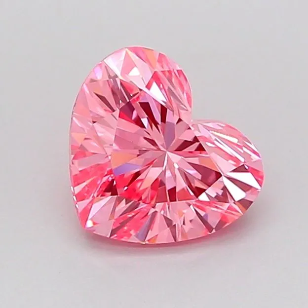 1.01ct HEART Fancy Vivid Pink VVS2 Coloured Lab diamond