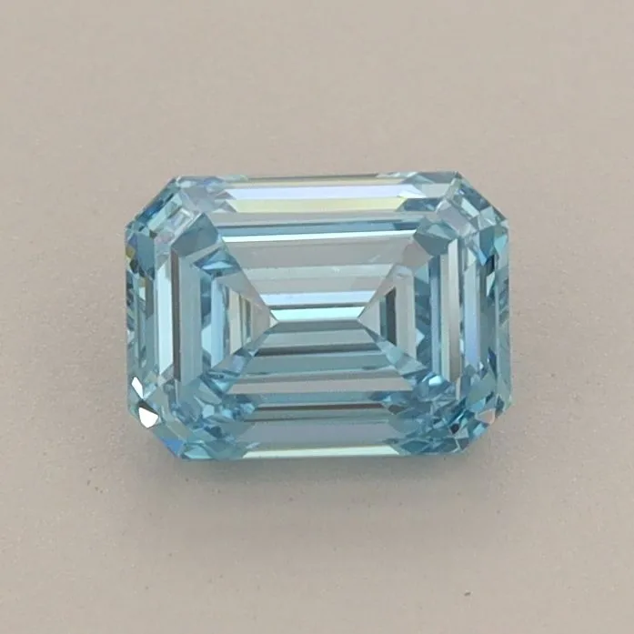 0.72ct EMERALD Fancy Vivid Blue VS1 Coloured Lab diamond