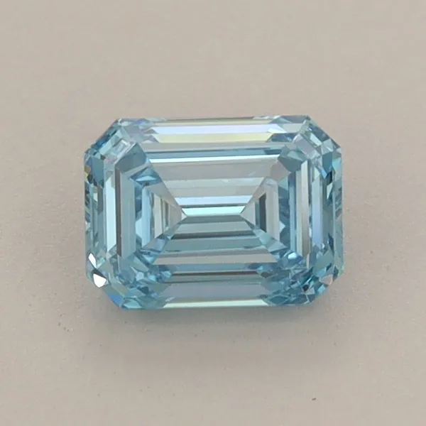 0.72ct EMERALD Fancy Vivid Blue VS1 Coloured Lab diamond